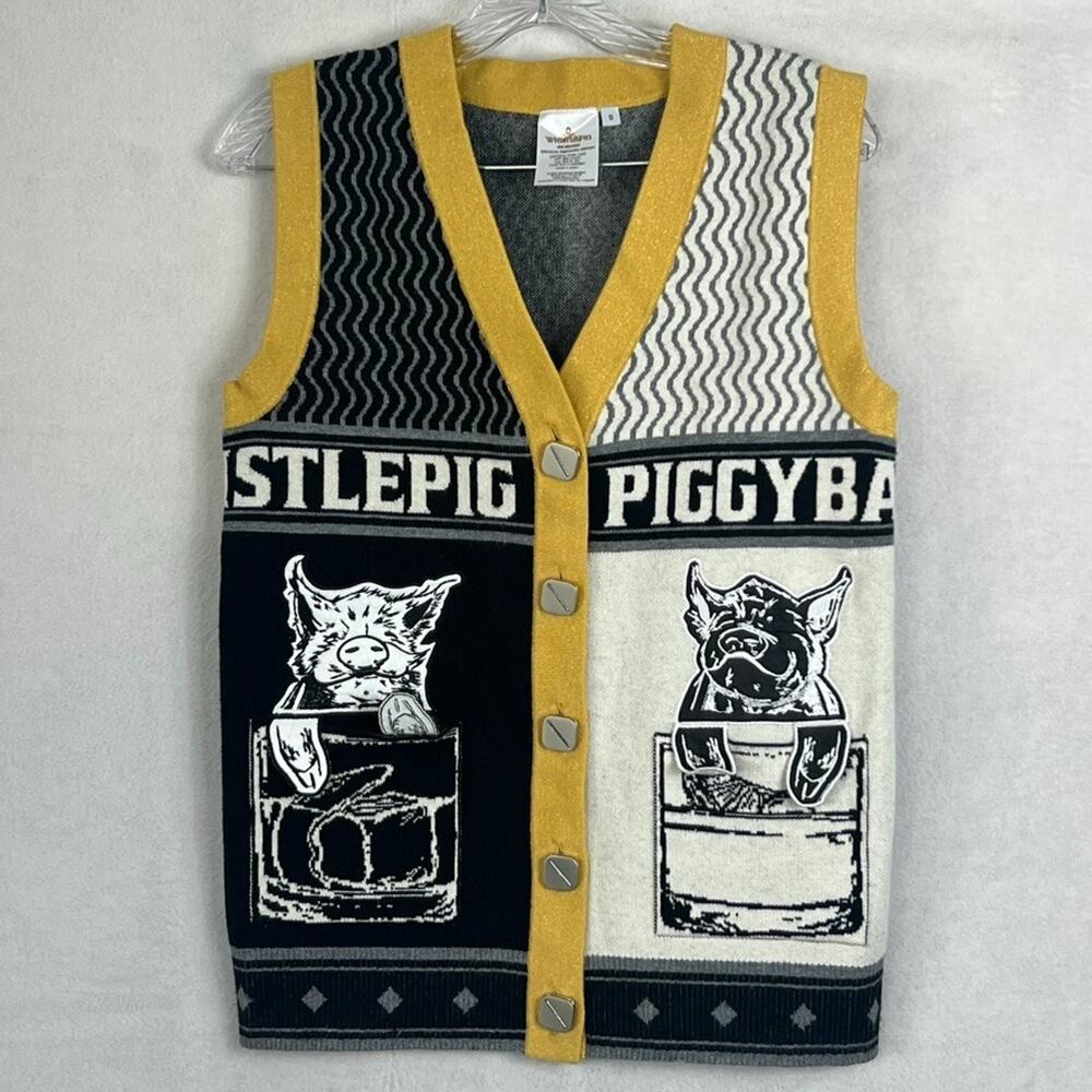 WhistlePig Rye Whiskey Sweater Vest Men Small UGLY Christmas X-Mas